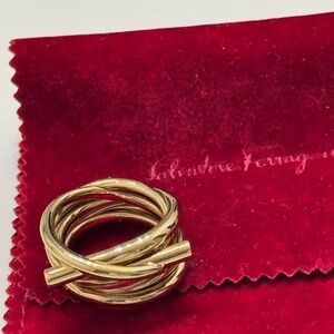 Salvatore Ferragamo Twisted Gold Ring